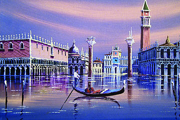 Bild eines Malers in Venedig